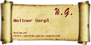 Weltner Gergő névjegykártya